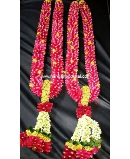 RPG017-Red-Rose-Petals-with-Gold-Dots-Garland-1-Pair