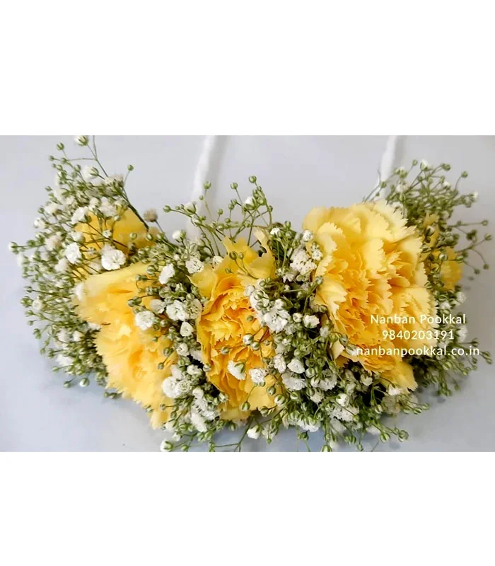 GFV005-Gypsy-With-Yellow-Carnation-Fresh-Flower-Veni-For-Bridal