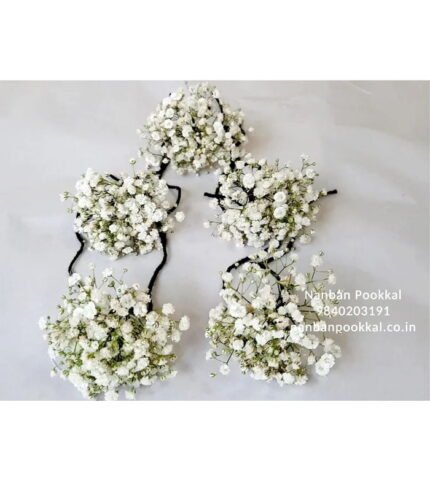 GFV006-White-Gypsy-Flower-Bunch-for-Bridal-Elegant-Hairstyle