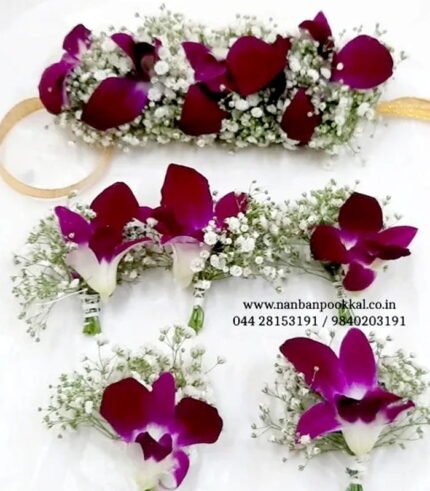 GFV021-Gypsy-with-Purple-Orchid-Veni-Fresh-Flower-for-Bridal-Elegant-Hairstyle