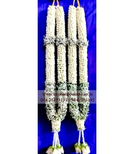 GG021-Gypsophila-with-Nanthiyavattai-Wedding-Reception-Garlands-1-Pair