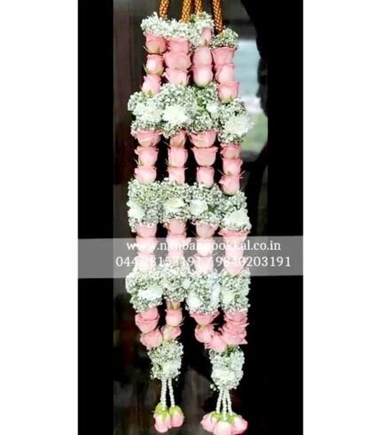 GG032-Gypsy-with-Pink-Rose-and-White-Carnation-Garlands-for-Wedding-1-Pair