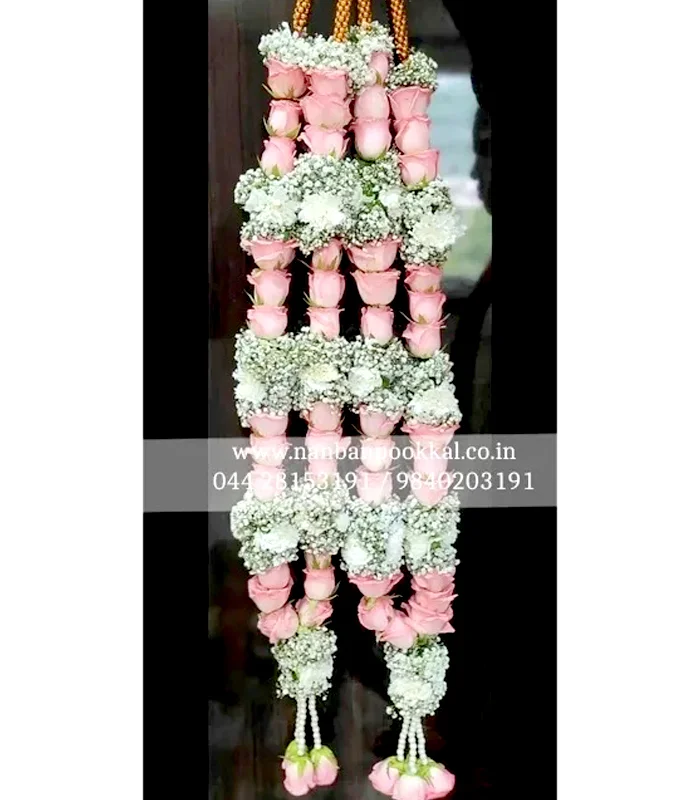 GG032-Gypsy-with-Pink-Rose-and-White-Carnation-Garlands-for-Wedding-1-Pair