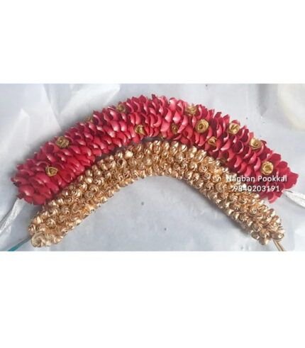 MFMC003-Nanthiyavattai-Gold-Veni-and-Red-Rose-Veni-for-Wedding-Online