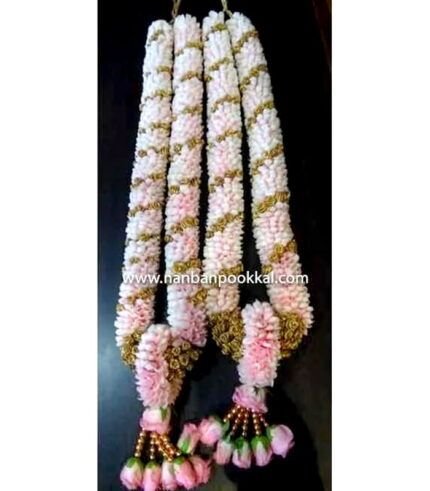 RPG037-Light-Pink-Rose-Petals-with-Gold-Garlands-1-Pair