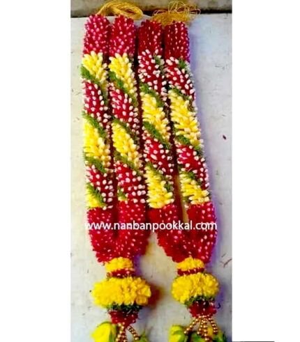RPG039-Red-Yellow-White-and-Green-Mix-Garlands-1-Pair