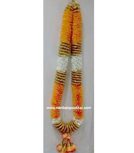 RPG041-Orange-Rose-Petals-with-White-Garlands-1-Pair