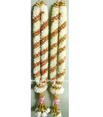 RPG045-White-Rose-Petals-with-Red-and-Gold-Garlands-1-Pair
