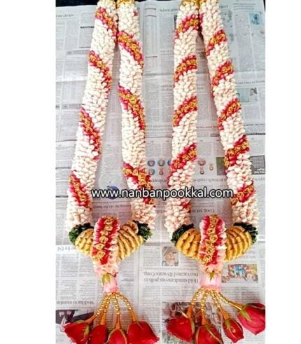 RPG048-Baby-Pink-with-Gold-Spiral-Garlands-1-Pair