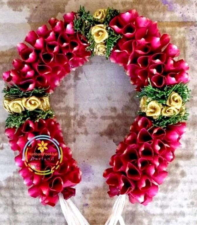 RPV006 Rose Petals with Gold Veni for Hair with Real Flowers Nanban