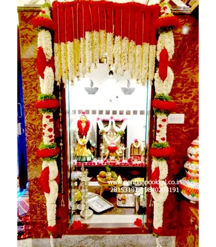 DG007-Sampangi-with-Red-Rose-Designer-Door-Flower-Garland-Vasakal-Maalai-Nilai-Maalai