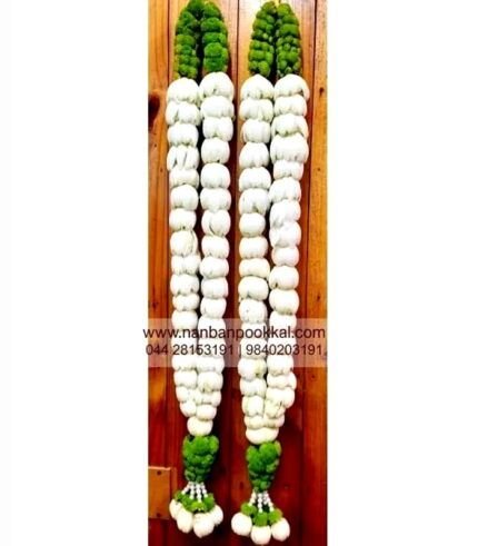 LG025-Exfoliated-White-Lotus-and-Green-Garland-for-Wedding-1-Pair