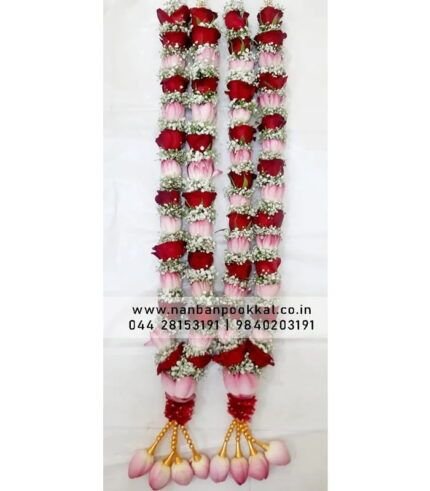 LG029-Lotus-with-Red-Rose-Garland-1-Pair