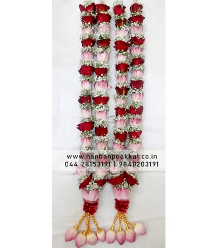 LG029-Lotus-with-Red-Rose-Garland-1-Pair
