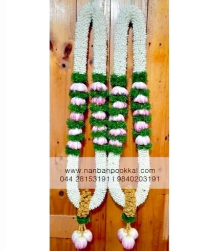 MFC003-Nanthiyavattai-with-Lotus-Green-Leaf-garland-1-Pair