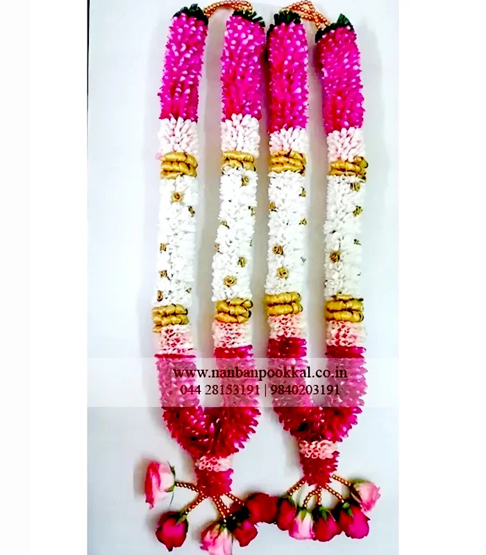 MFC016-Pink-Rose-with-Nandiavat-Wedding-and-Reception-Garland-1-Pair
