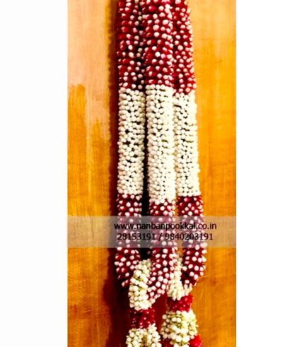 NG010-Nanthiyavattai-with-Red-Rose-Petals-Wedding-and-Reception-Garlands-1-Pair