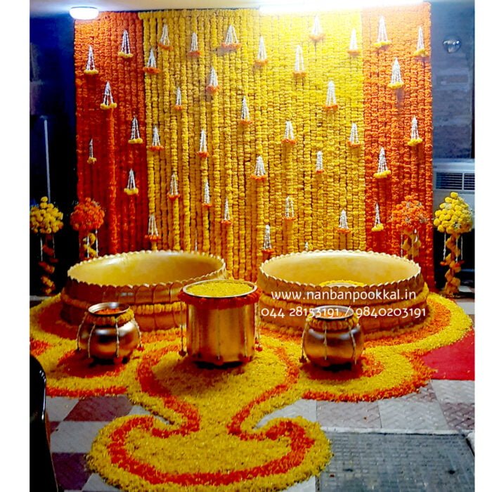 Haldi function decoration at home Haldi event decoration ideas Simple haldi event decoration Haldi decoration items Haldi event decoration ideas at home Mehndi and Haldi Decoration at Home Haldi function decoration at home with price Haldi decoration at home Haldi Decoration at home with flowers